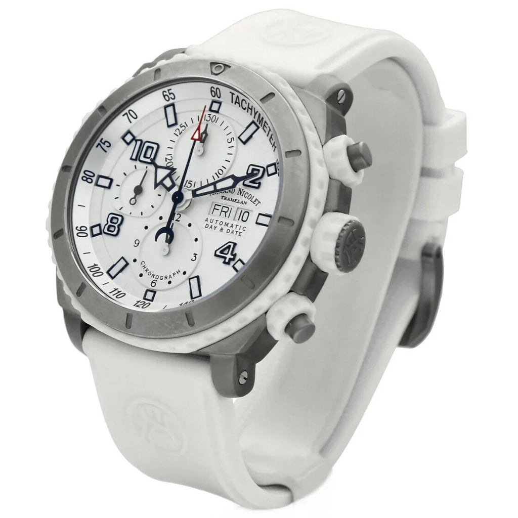 Armand Nicolet T616B-AG-9610B Stainless Steel Ivory Rubber Automatic Men's Watch
