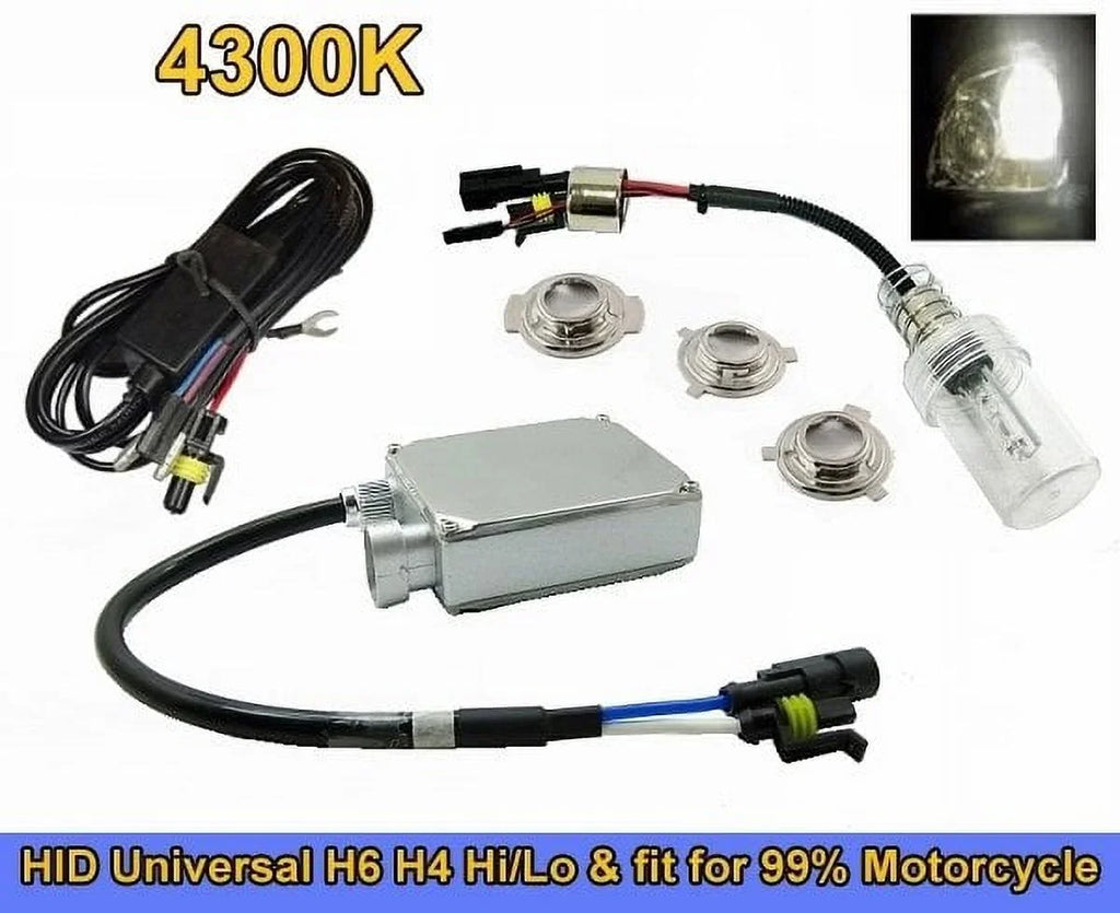 For H6M P15D S2 BA20D P43T-38 C165 Xenon 4300K 55watt Hi Low HID Conversion Kit Motorcycle Motorbike ATV