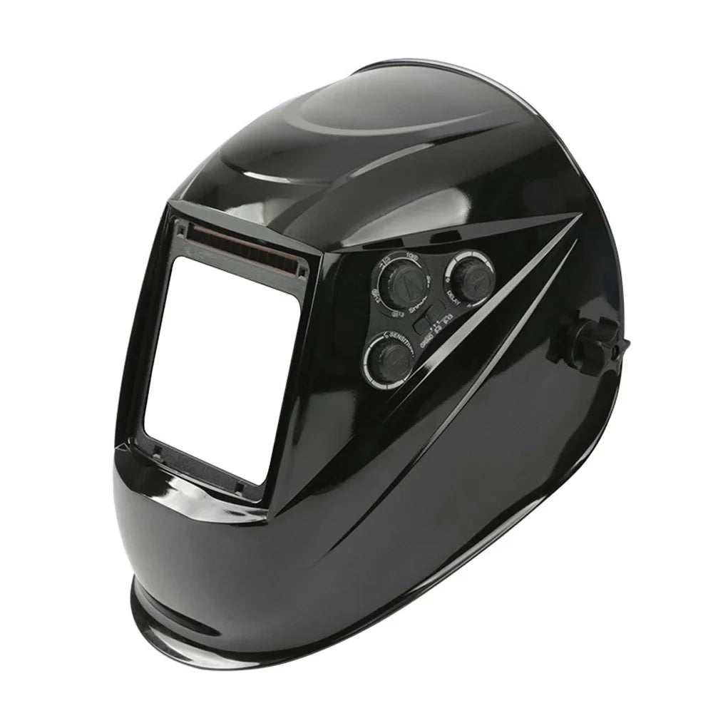 Yabuy Solar Charging Automatic Dimming Welding Large View True Color Welding Facemask 130℃ High Temperature Resistant Auto Darkening Facemask for Arc Welding Grinding Cutting