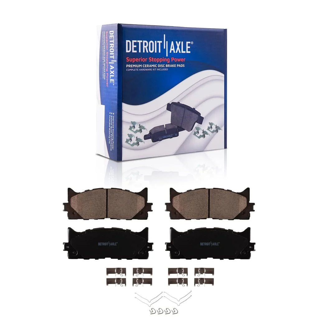 Detroit Axle - Brake Kit for 2012-2017 Camry 2013-2018 Avalon Lexus ES350 ES300h Drilled & Slotted Disc Brake Rotors 2014 2015 2016 Ceramic Brakes Pads Front & Rear Replacement