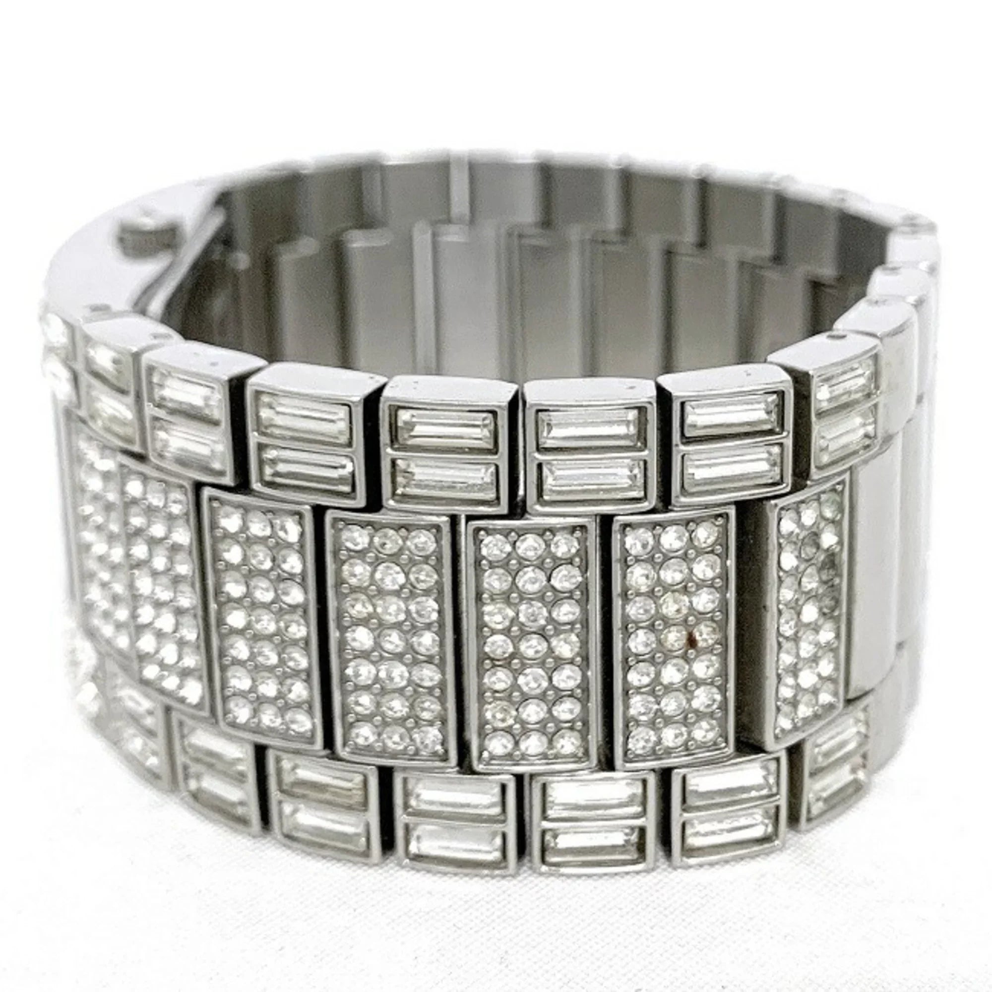 Pre-Owned Dolce & Gabbana Watch Silver Rhinestone SS D G Ladies Stainless Steel Quartz Square 2 Hands Analog (Good)