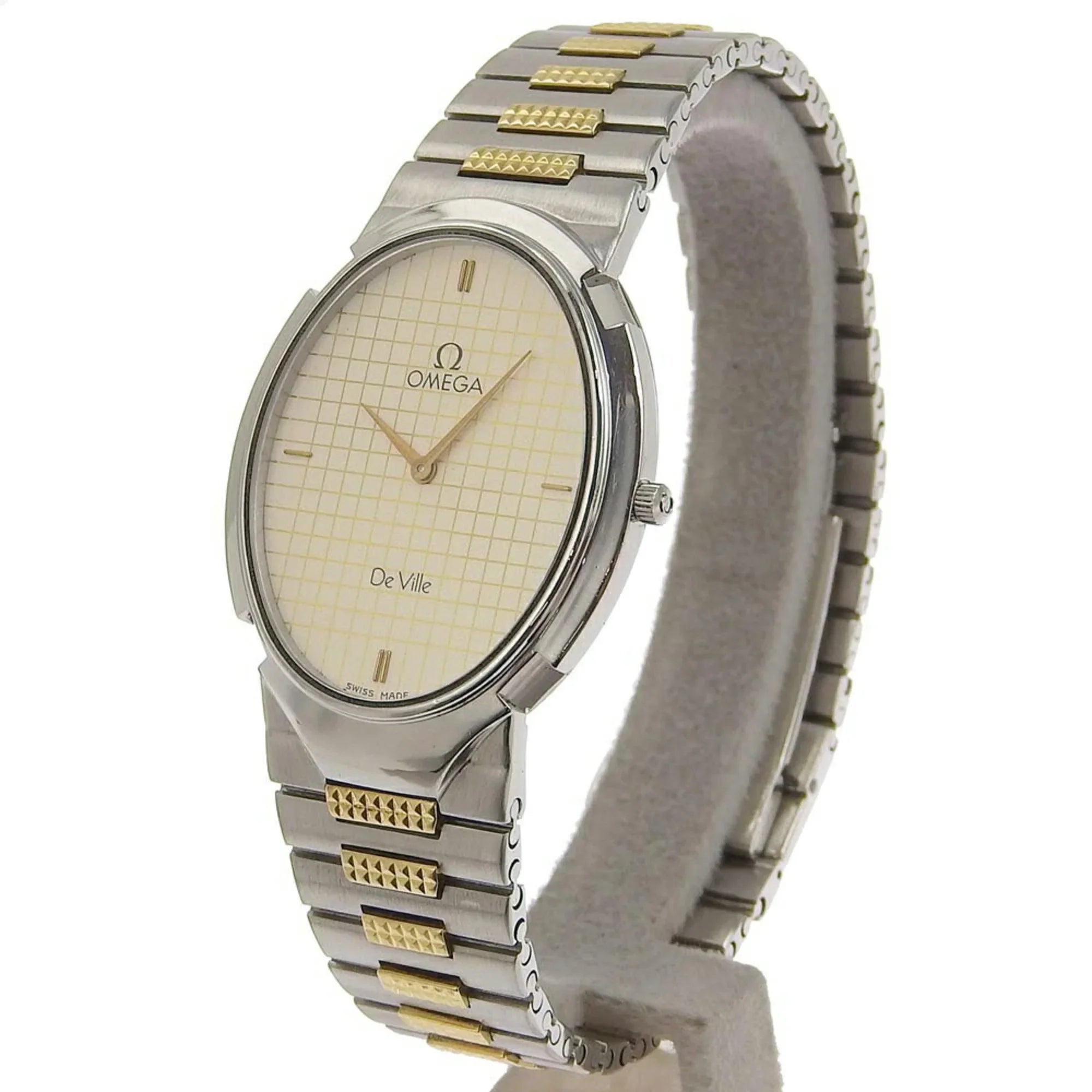 Pre-Owned De Ville Watch Stainless Steel Swiss Made Silver/Gold Quartz Silver Dial Boys (Fair)