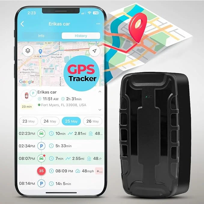 Hidden Magnetic Portable Ready-to-Use GPS Tracker for Vehicles, Real-Time LTE Car Tracker Device, Waterproof GPS Tracker, Tracking Devices with Theft Alert and 2 Month Long Battery Life.
