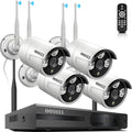 Expandable 8CH Wireless NVR Security Camera System Outdoor with DVR,4Pcs 3MP Wireless IP Cameras