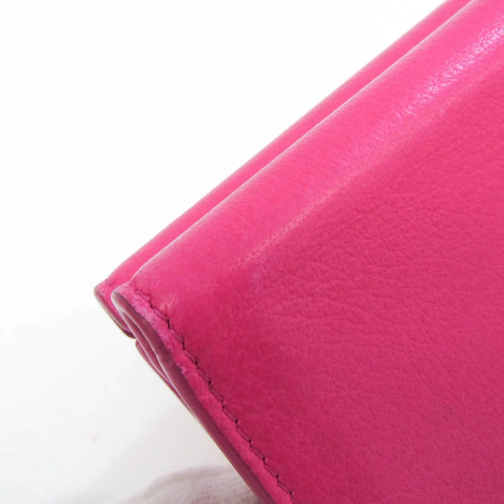 Pre-Owned Balenciaga Papier Mini Wallet 391446 Women's Leather Wallet (tri-fold) Pink (Good)