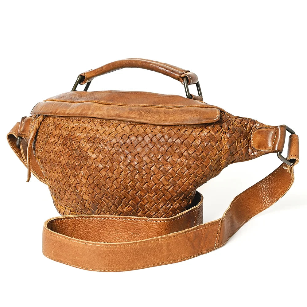 NM Never Mind Nmbgm148A Fanny Pack Vintage Handmade Genuine Cowhide Leather Women Bag Western Handbag Purse