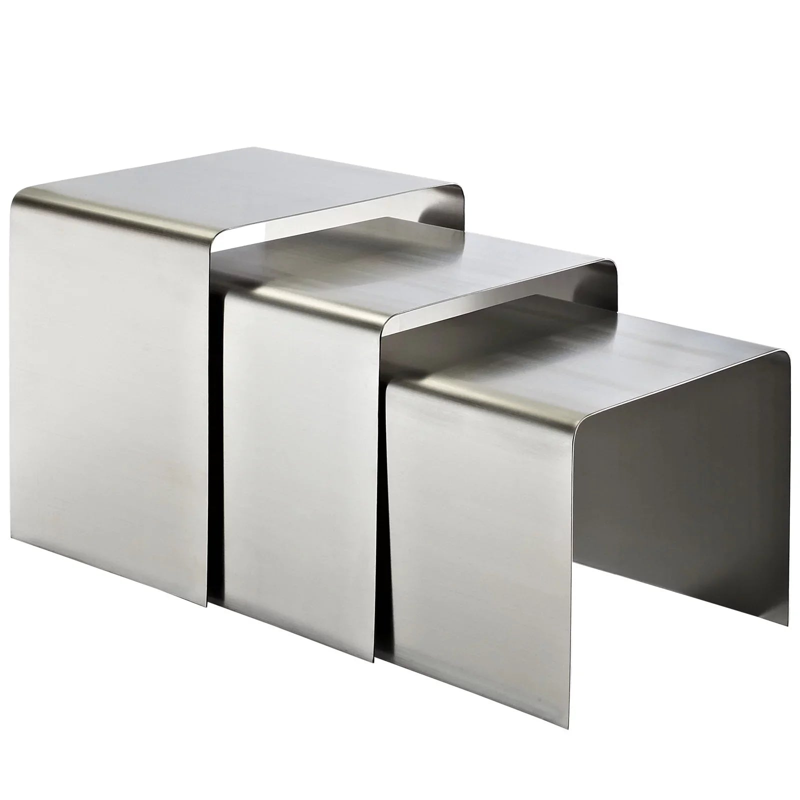 Modway Rush Nesting Table in Silver