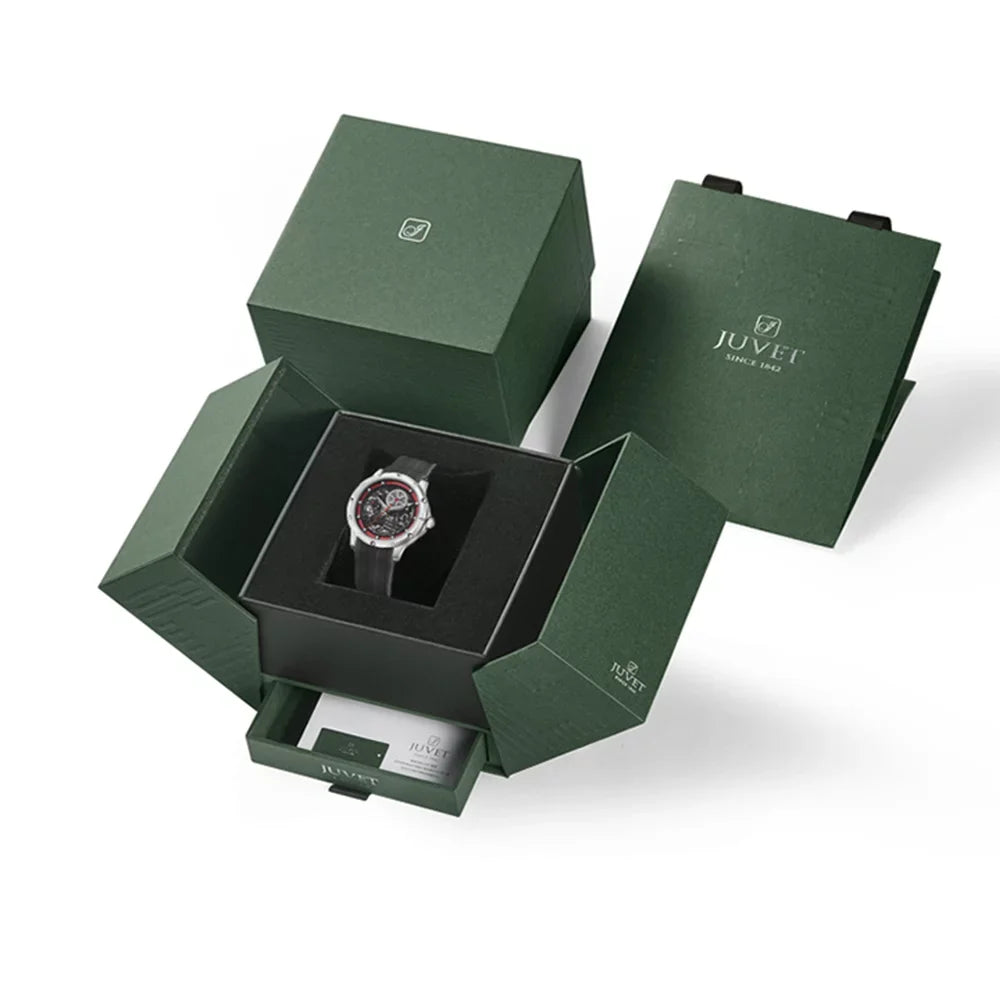 JUVET Mens Automatic Watch Fashion Skeleton Mechanical Watch Waterproof Watch for Men JV7011A1