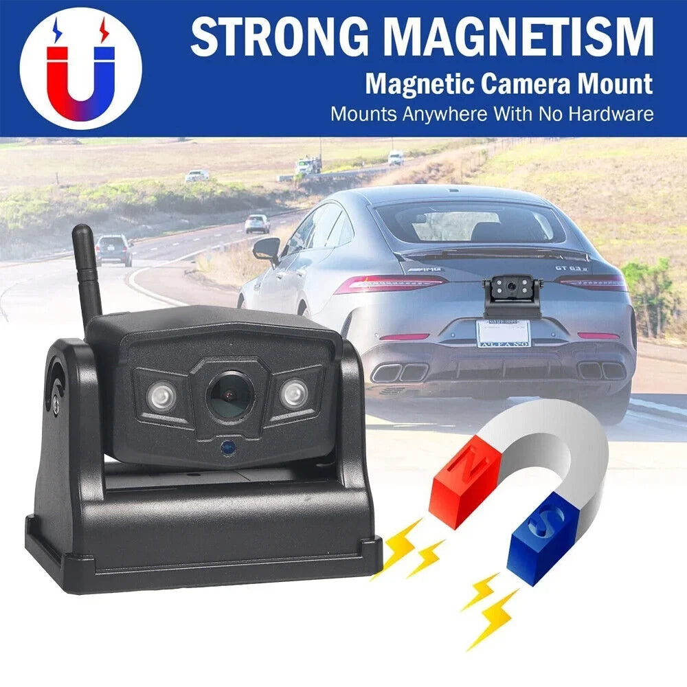 Jahy2Tech Magnetic WiFi Wireless Backup Camera, Front/Rear View Camera 9600mAh Battery