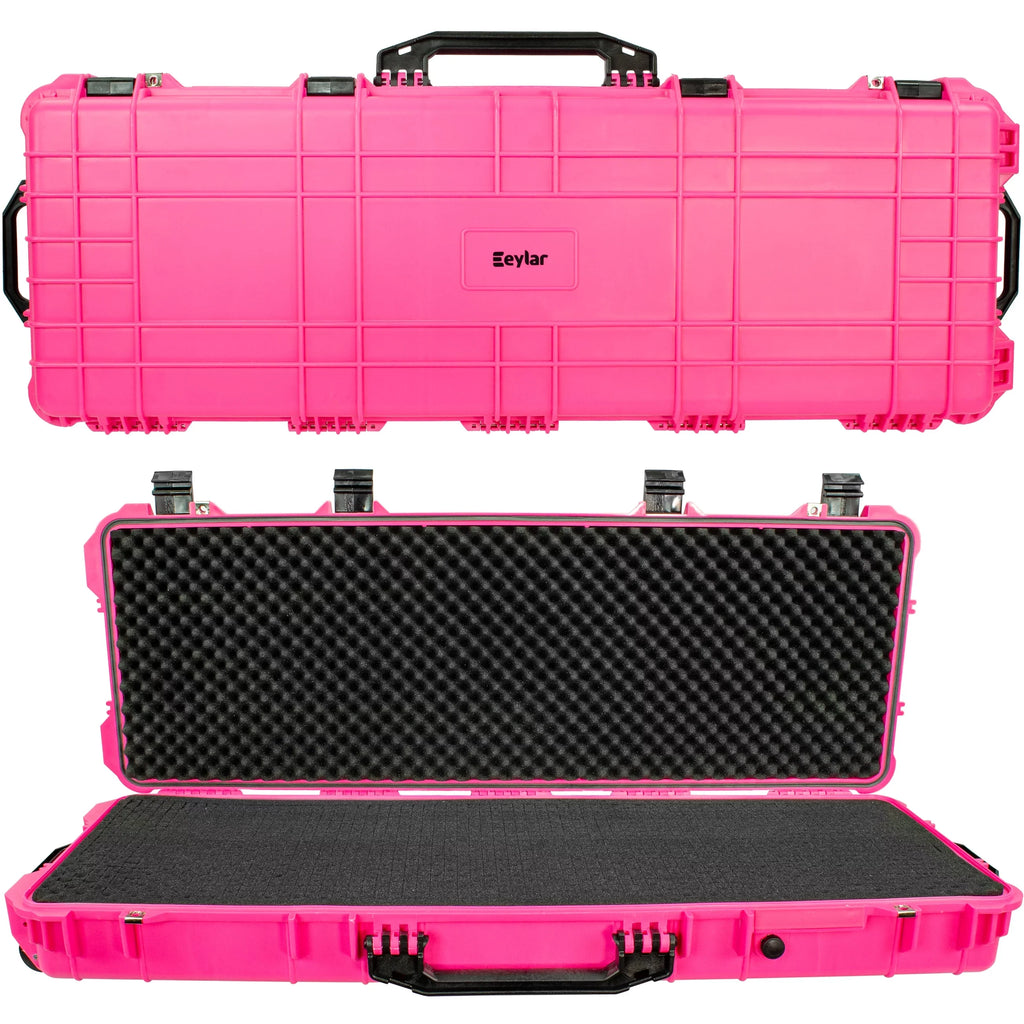 Eylar 44 inch Roller Rifle Hard Case with Foam Waterproof & Crusroof Pink