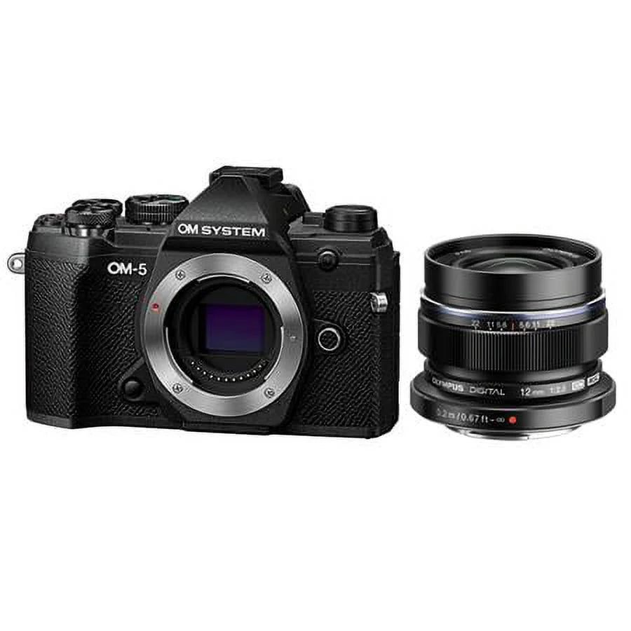 OM-5 Mirrorless Digital Camera with M.Zuiko Digital ED 12mm f/2 Lens, Jet