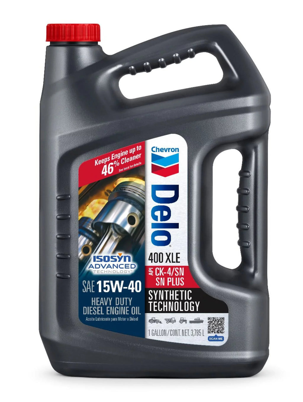 Chevron Delo 400 XLE 15W-40 Synthetic Blend Heavy Duty Diesel Motor Oil, 2.5 Gallons