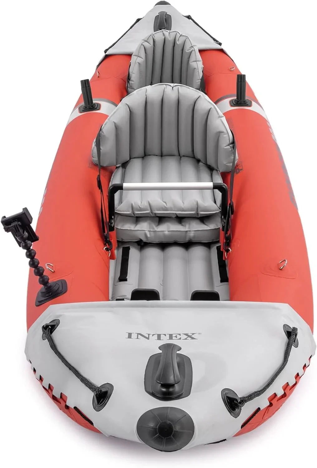 INTEX Excursion Pro Inflatable Kayak Series: Includes Deluxe 86in Kayak Paddles and High-Output Pump – SuperTough Polyvinyl Chloride – Adjustable Bucket Seat – Fishing Rod Holders – Grab Handles