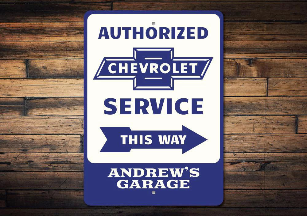 Chevrolet Service Novelty Decor, Metal Wall Sign - 10x14 Inches