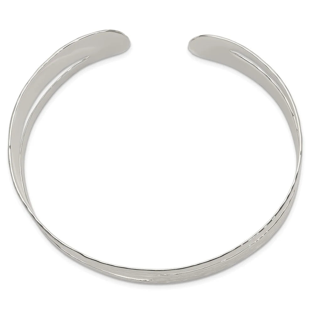 925 Sterling Silver Polished Solid Hammered Fancy Cuff Stackable Bangle Bracelet Jewelry Gifts for Women