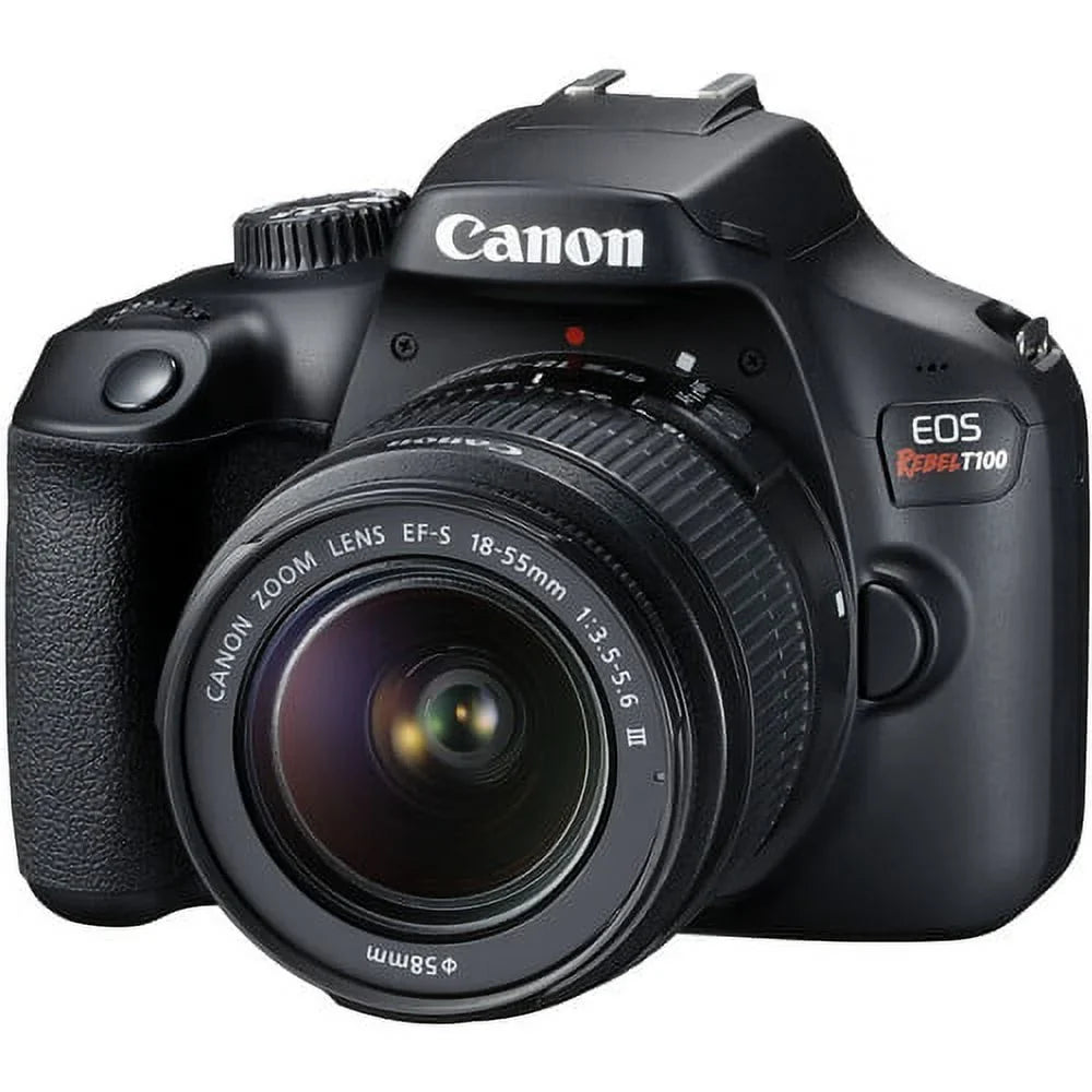 EOS Rebel T100/4000D DSLR Camera w/ EF-S 18-55mm F/3.5-5.6 Zoom Lens+420-800mm HD Telephoto Zoom lens+case+128Memory Cards (24PC)