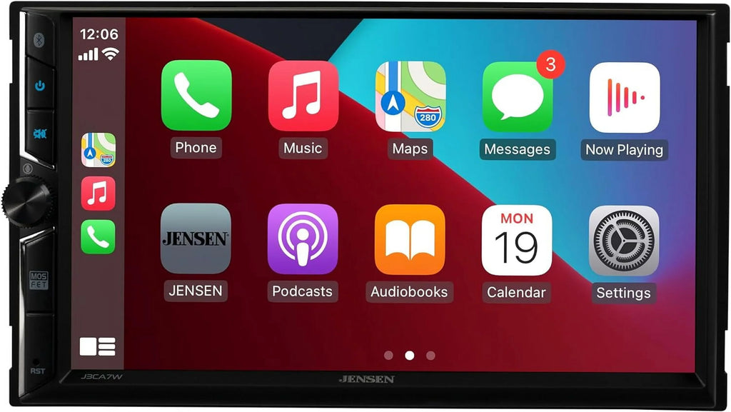 Jensen J3CA7W 7-inch Certified CarPlay Android Auto, Wired or Wireless, Double DIN Car Stereo Radio, New