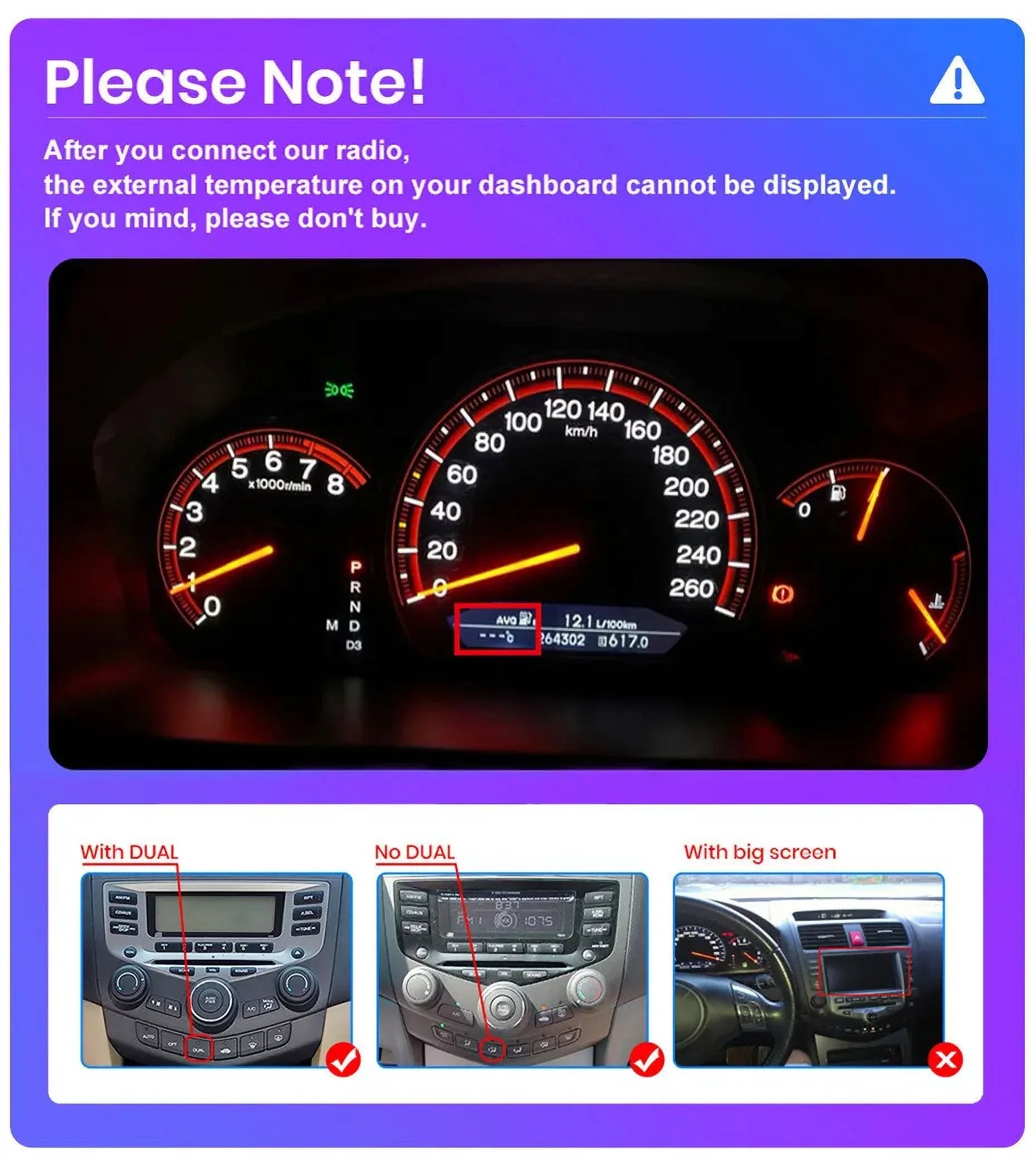 2+32G for Honda Accord 2003 to 2007 Wireless Carplay Android Auto Mirror Link 10.1'' Touchscreen Car Stereo Radio Android 13 Bluetooth GPS Wifi Hifi, AHD Backup Camera