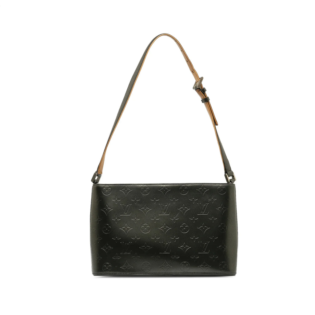 Pre-Owned Authenticated Louis Vuitton Monogram Mat Alston Calf Leather Gray Shoulder Bag Unisex (Good)