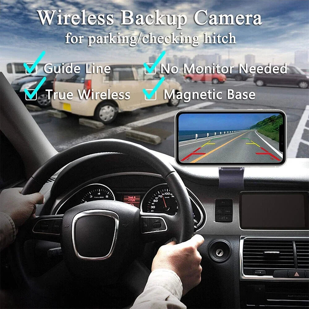 Jahy2Tech Magnetic WiFi Wireless Backup Camera, Front/Rear View Camera 9600mAh Battery