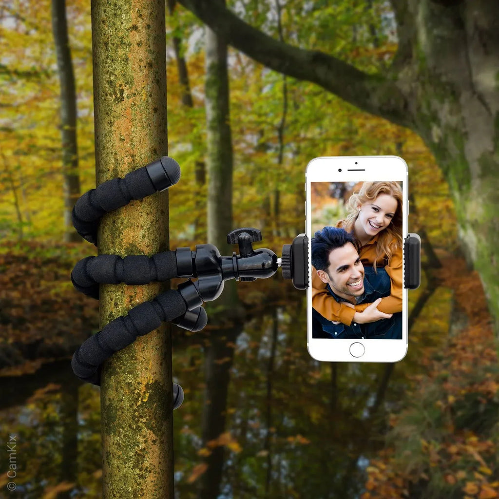 Flexible Cell Phone Tripod and Bluetooth Remote Control Camera Shutter - for iPhone, Galaxy and Many More -