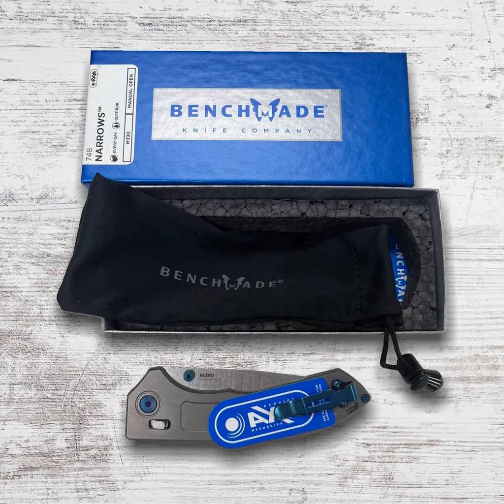 Benchmade 748 Narrows 3.43-Inch M390 Steel Blade Titanium Handle Folding Knife