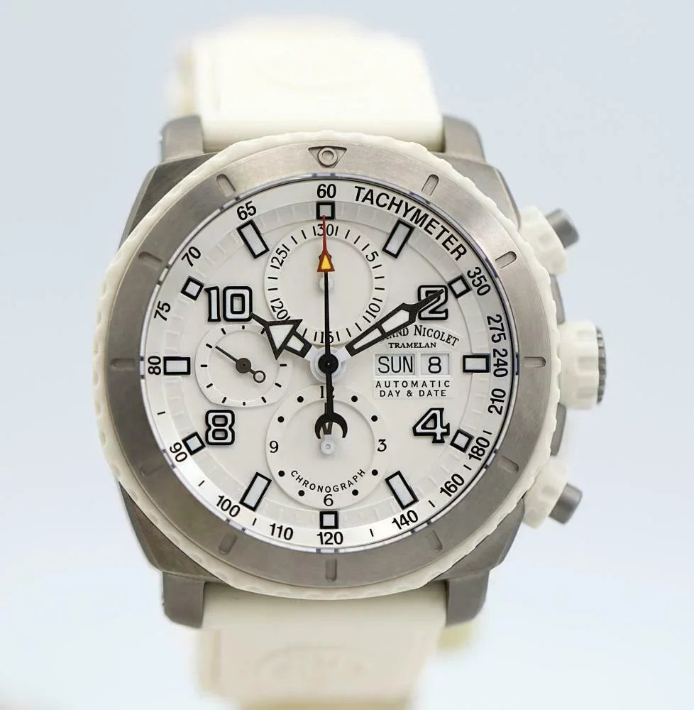 Armand Nicolet T616B-AG-9610B Stainless Steel Ivory Rubber Automatic Men's Watch