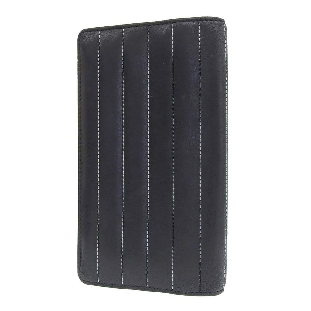 Pre-Owned Chanel CHANEL Mademoiselle Line Coco Mark Logo Stripe Long Wallet No. 10 A30043 (Good)