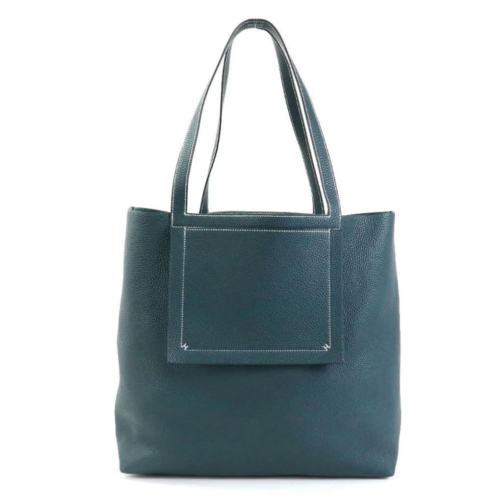 Pre-Owned HERMES Shoulder Bag Tote Cover Serie 46 Taurillon Clemence Vert Cypress Unisex (Good)