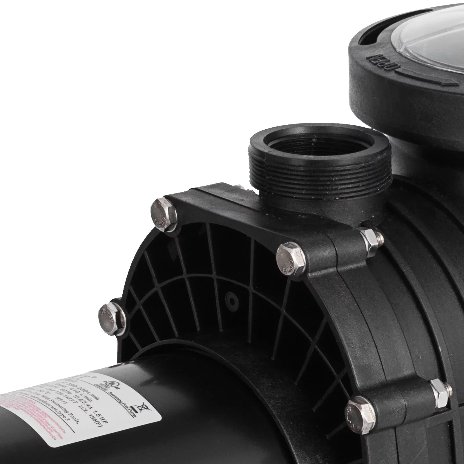 SHZOND 1.5 Swimming Pool Pump, Dual Voltage 115/230V High Flow Pool Pump, 108 GPM Above Ground Pool Pump wIth Large Strainer Basket, 2Pcs 1-1/2NPT Connectors
