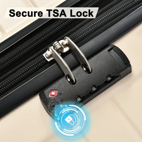 Zateety Hardshell Luggage Sets 3 Piece double spinner 8 wheels Suitcase with TSA Lock Mass 20''24''28''
