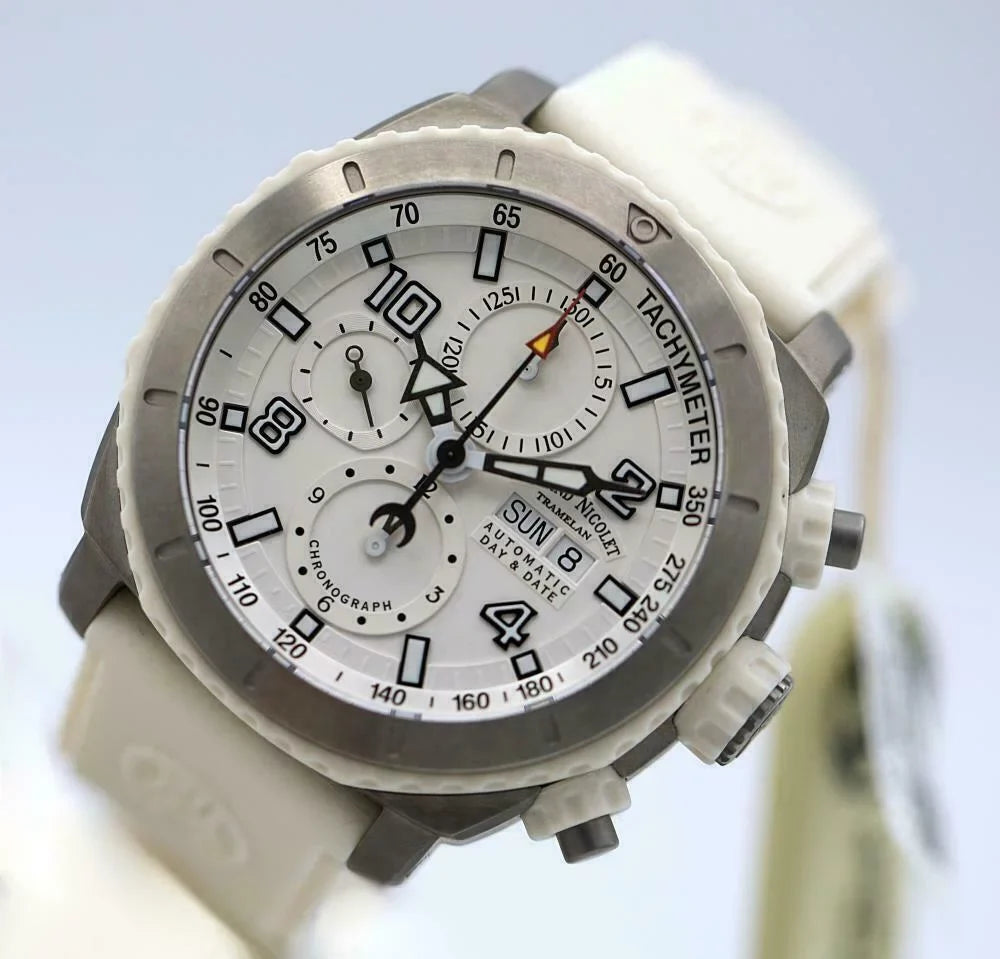 Armand Nicolet T616B-AG-9610B Stainless Steel Ivory Rubber Automatic Men's Watch