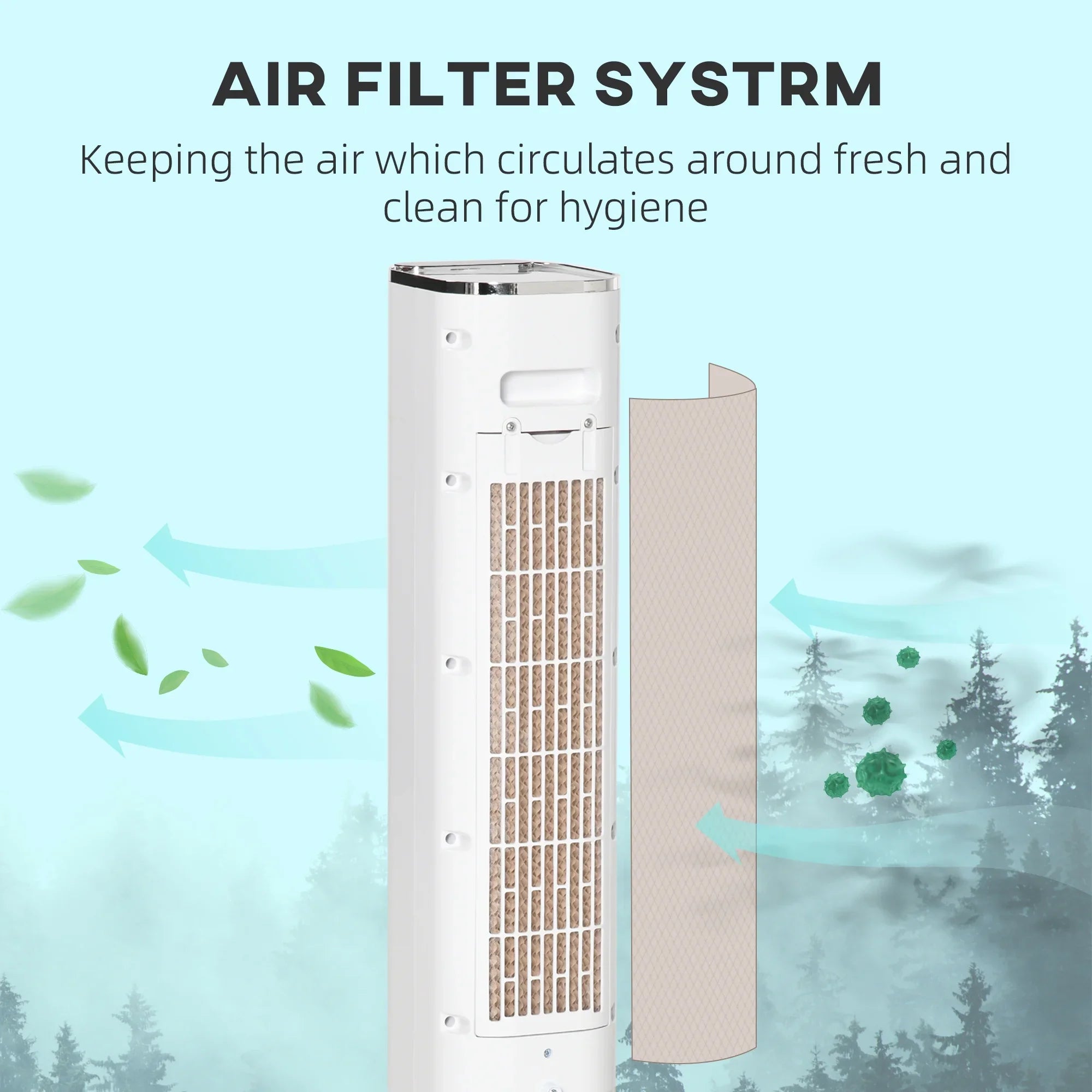 HOMCOM 42" Portable Evaporative Air Cooler, 3-In-1 Ice Cooling Fan Humidifier with Remote, Timer, Oscillating, LED Display, and 1.6 Gal Water Tank, White