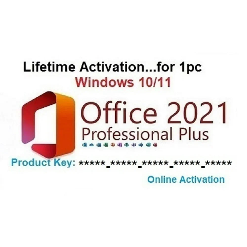 office 2021 pro plus for windows (key card) with a free dvd(no return is accepted)