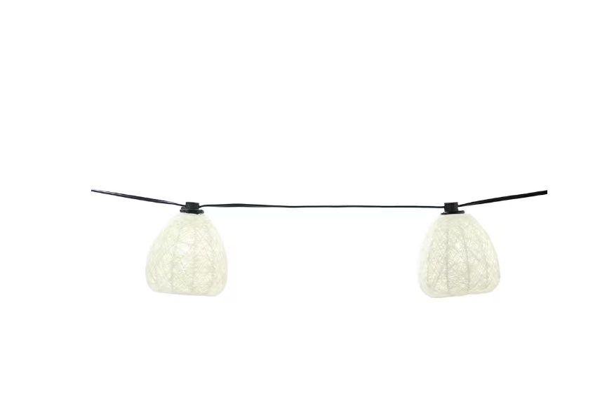 Hampton Bay Outdoor/Indoor 11 ft. Plug-In Mini Bulb LED Natural Fiber String Light (10-Heads)