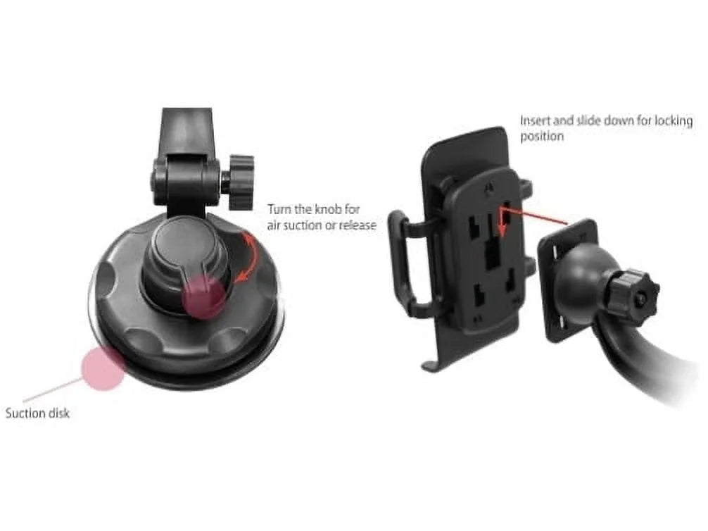 Car Mount Windshield Phone Holder Swivel Cradle Window Rotating Dock Suction Ebony D8 for Motorola Droid Turbo 2, Moto Z Droid Force Droid - Galaxy J3 J5 J7, Note 4 5, S5 S6 Edge Edge+ S7