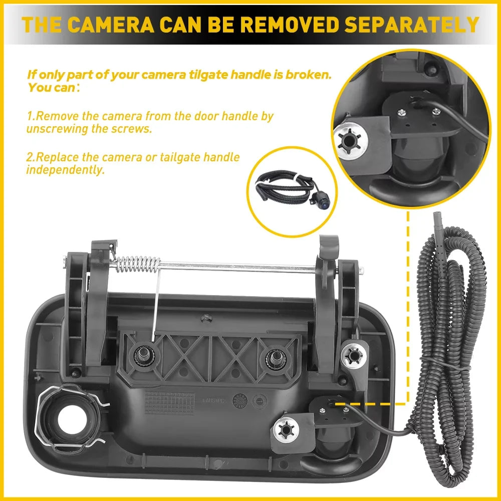 Taiate Handle with Rear View Camera Backup Camera Fits For 2004-2014 Ford F150 2008-2014 F250 F350 F450 F550