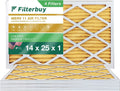 Filterbuy 14x25x1 MERV 11 Pleated HVAC AC Furnace Air Filters (4-Pack)