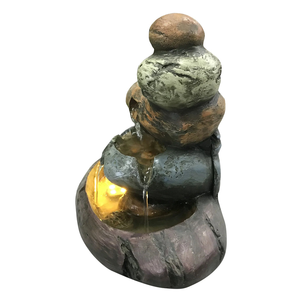 Multicolour Stone Tabletop Fountain With Warm White LED Lights
