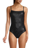 DKNY Dark Leopard-Print One-Piece Swimsuit, US Small