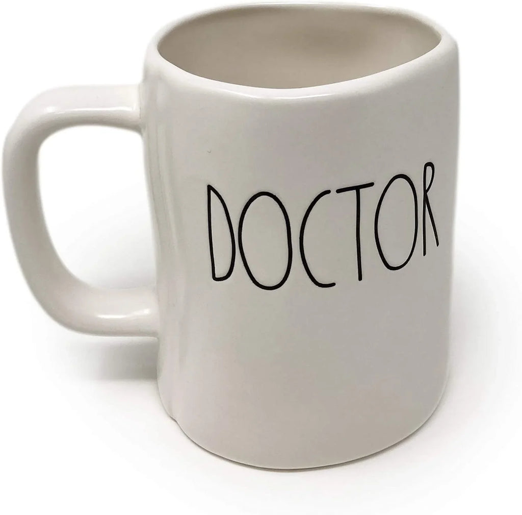Rae Dunn White DOCTOR HERO Ceramic Mug with Dark LL Letter Tea Mug