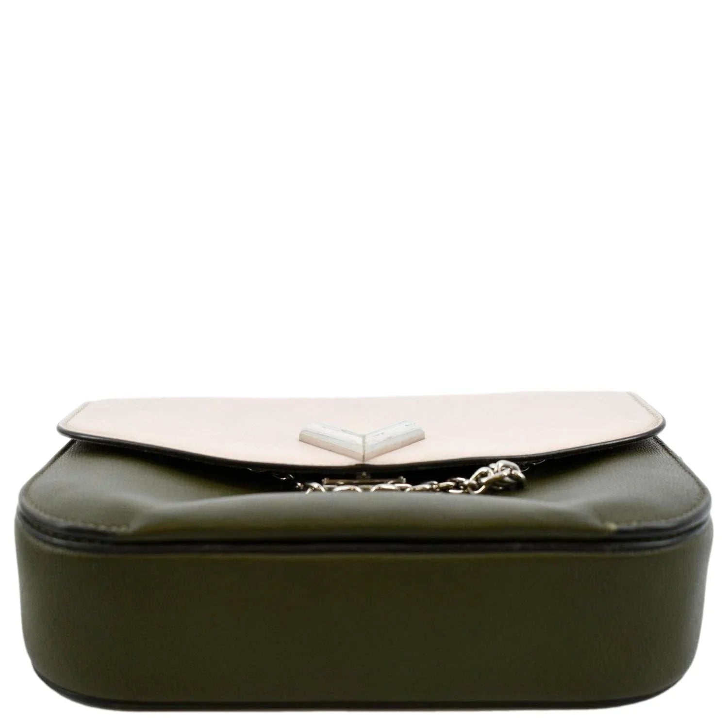 Pre-owned LOUIS VUITTON Very Calfskin Leather Saddle Shoulder Bag Khaki Green