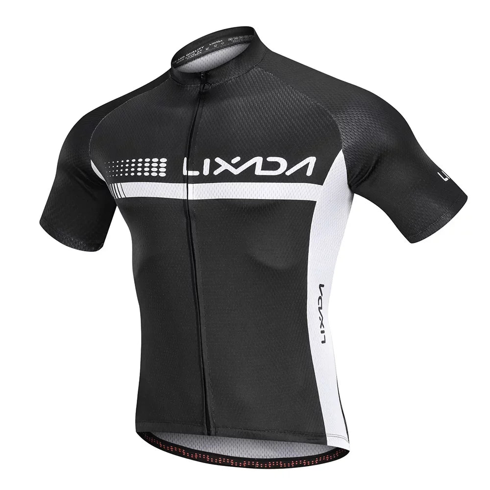 Lixada Summer Cycling Jersey Set Short Sleeve Shirt and Padded Bib Shorts Breathable MTB Bike Riding Biking Cycling Suit