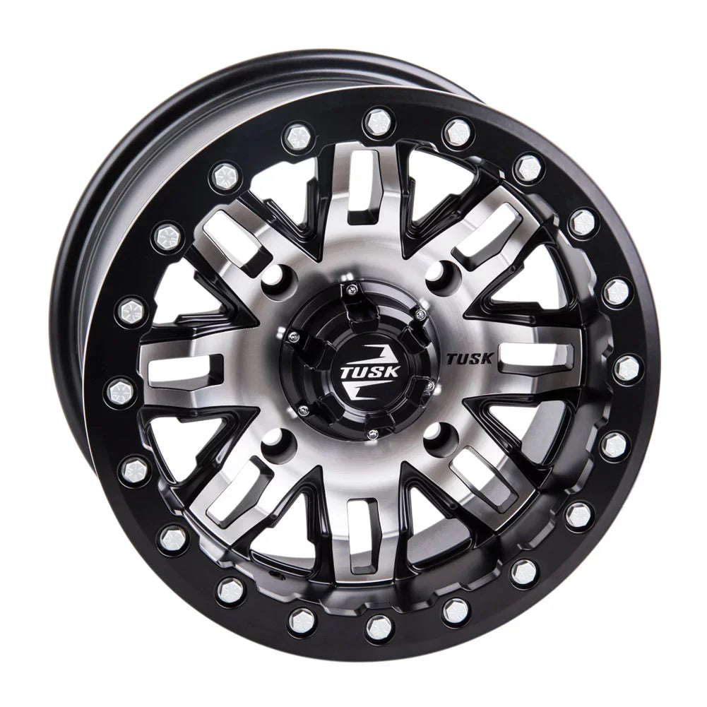 4/156 Tusk Teton Beadlock Wheel 14x7 4.0 + 3.0 Dark For YAMAHA Wolverine RMAX 2 1000 Sport 2022