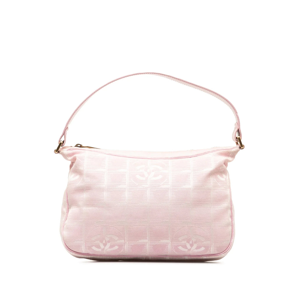 Pre-Owned Authenticated Chanel New Travel Line Handbag Nylon Fabric Pink Top HandleBag Unisex (Good)