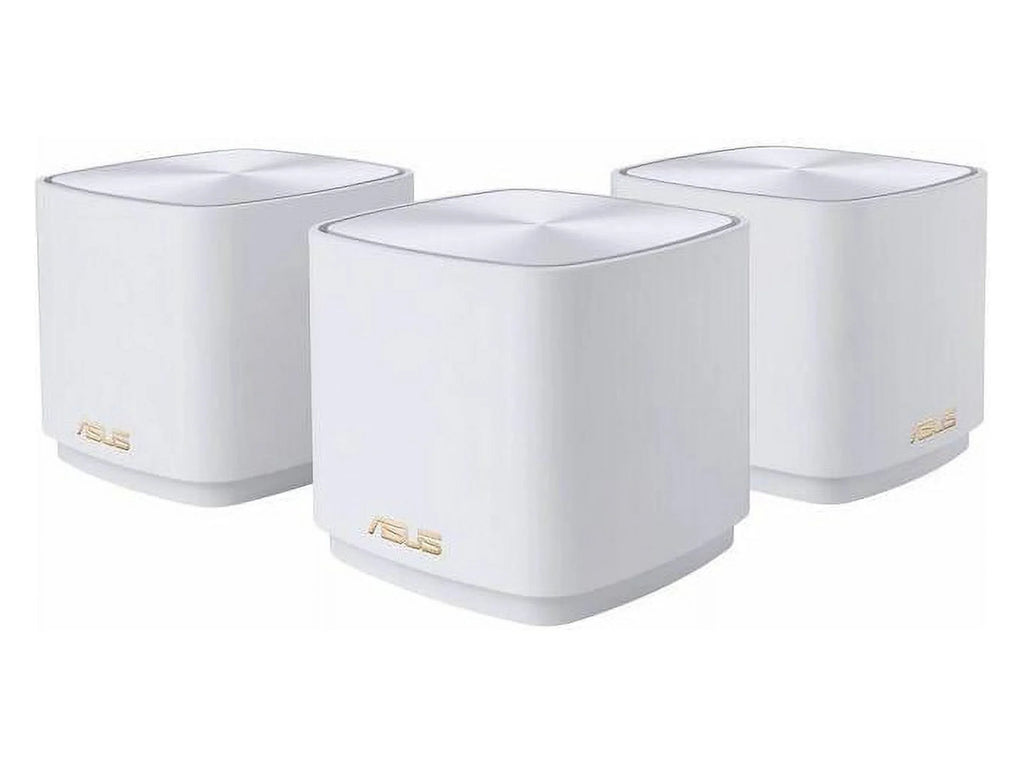 ZenWiFi AX1800 Dual-Band Mesh WiFi 6 System (XD4) - 3 Pack White, coverage up to 4,800 sq.ft & 25+ devices, 1800Mbps, AiMesh, Lifetime Free Internet Security, Parental Control, Easy Setup