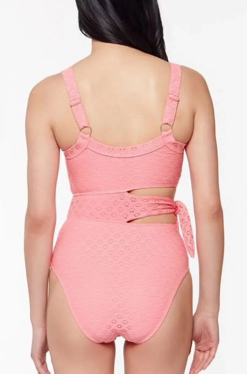 Jessica Simpson FIZZ Sweet Tooth Solids Cutout One-Piece Swimsuit, US Small