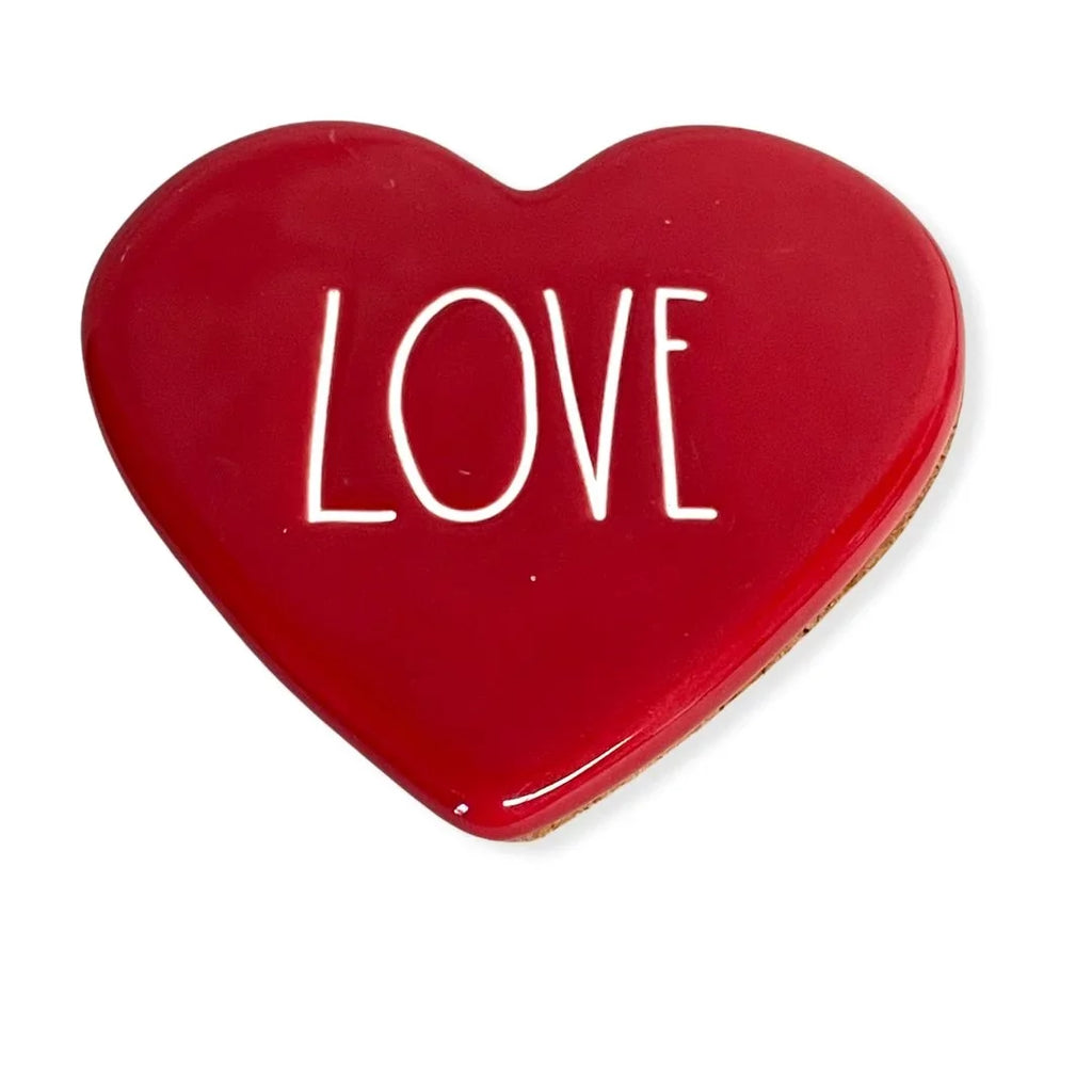 Rae Dunn by Magenta Red Ceramic Drink Coasters Set of 4 LOVE LL