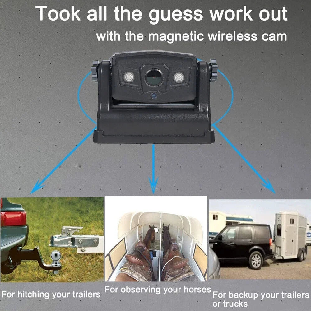 Jahy2Tech Magnetic WiFi Wireless Backup Camera, Front/Rear View Camera 9600mAh Battery