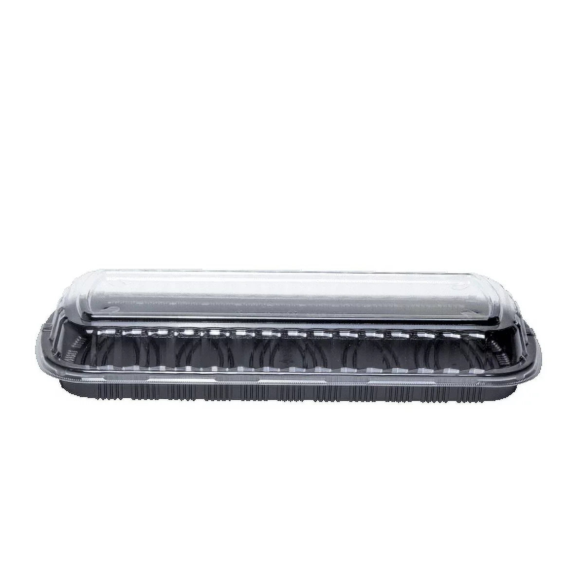 Karat Full Slab Jet PP Plastic Rib Container with Clear OPS lid - 100 ct